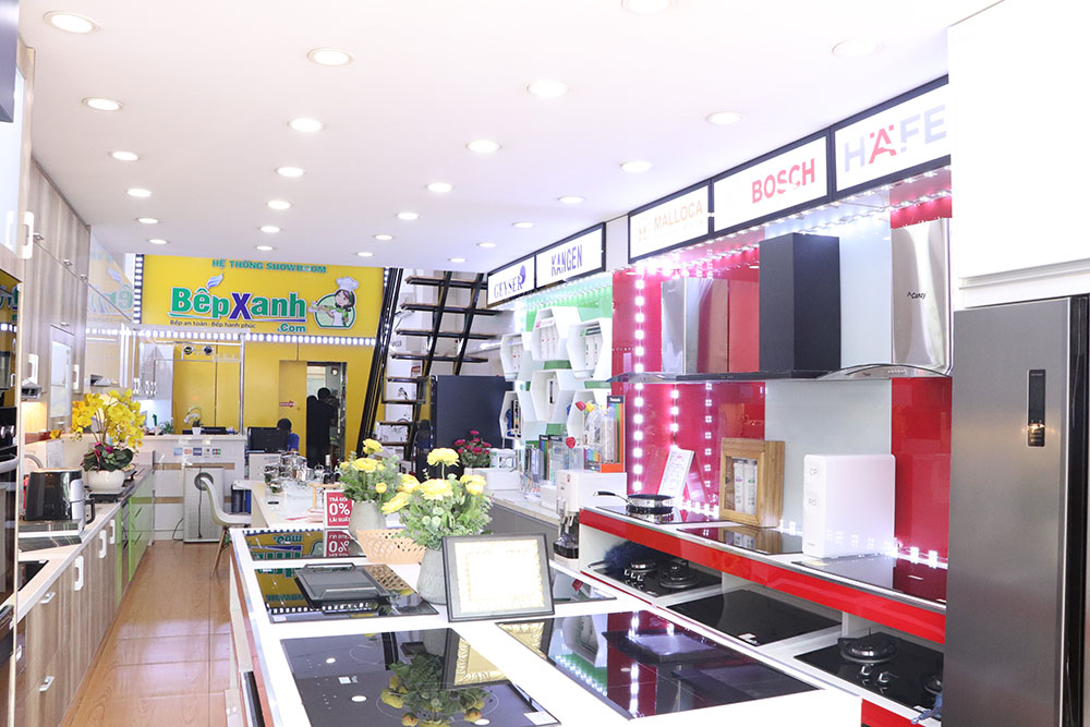 Káº¿t quáº£ hÃ¬nh áº£nh cho showroom malloca báº¿p xanh