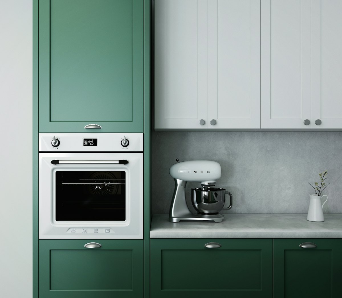 Tủ bếp chữ U Laminate: bền cho gia đình đông người và giá